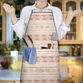 thumbnail image 6 of Pink Geometric Striped Pattern Apron-Garden Aprons for Women with Pockets-Cotton Linen Waterproof Kitchen Cooking Gardening Aprons Adjustable for Kitchen,Cooking,BBQ and Salon 33x27 Inch, 6 of 7