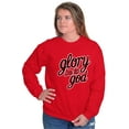 thumbnail image 3 of Glory Be To God Glowing Christian Women Crewneck Sweatshirt Brisco Brands S, 3 of 6
