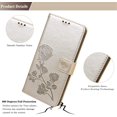 thumbnail image 4 of case  for  Samsung Galaxy A02 Rose Flower Wallet Case, PU Leather Flip Phone Case with Card Holder ID Credit Cards Slot Cash Pockets with Detachable Wristband Cover for Samsung Galaxy A02 RS Gold, 4 of 12