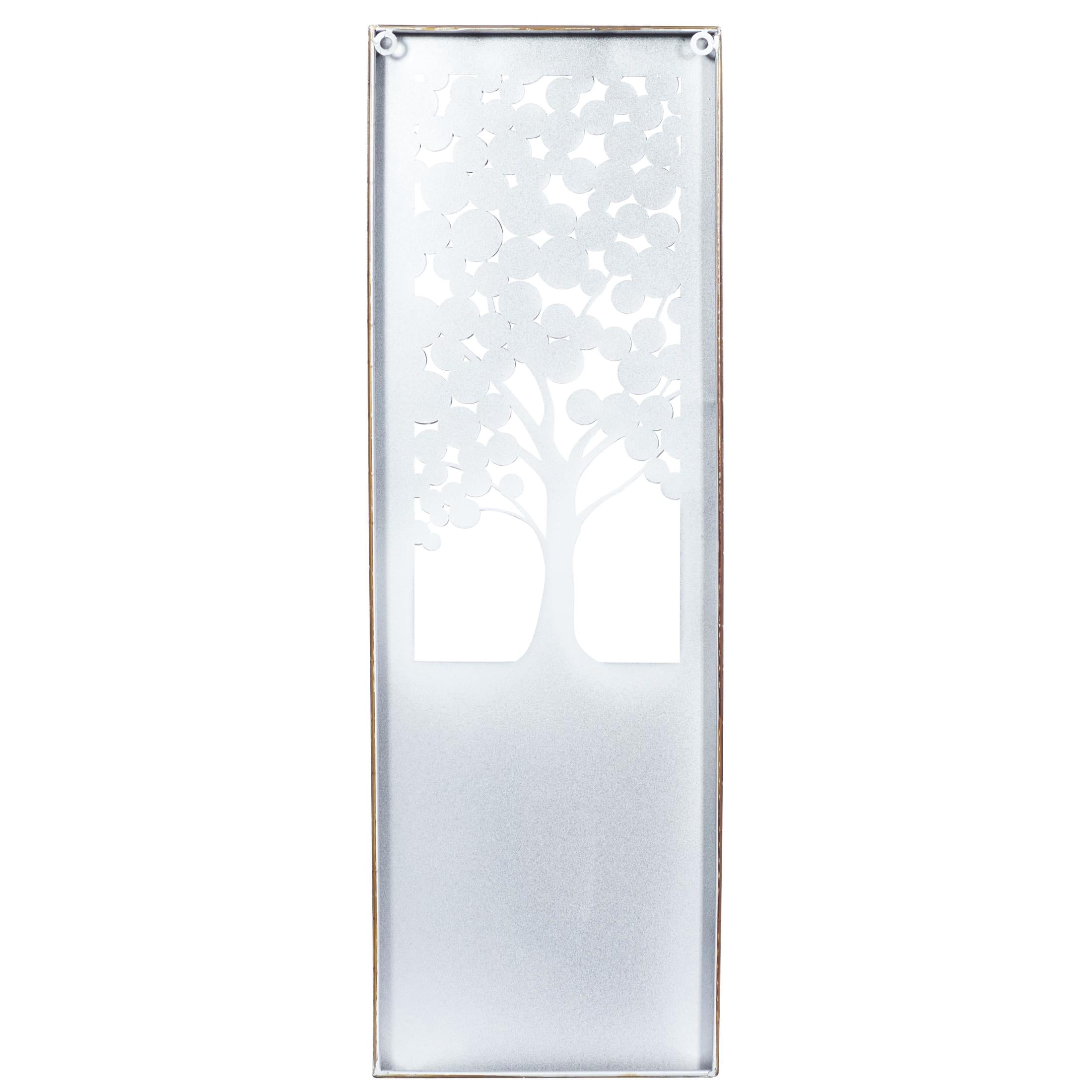 DecMode Farmhouse Wood Tree and Inspirational Quotes Designed Wall Décor with Glossy Beige Finish, 12"W x 36"H