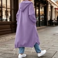 thumbnail image 4 of BLVB Girls Zip up Hoodies Oversized Long Tunic Sweatshirts Casual Long Sleeve Fall Trendy Hoodie Jacket Coat(Purple,10-11Years), 4 of 7