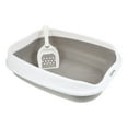 thumbnail image 2 of BESTONZON 1 Set Semi-enclosed Cat Toilet Pet Toilet Bedpan Pet Cat Sand Box Pet Supply (Grey), 2 of 6