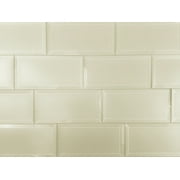 Abolos- Frosted Elegance 3"x 6" Glass Subway Tile in Matte Cream (14sqft / 112pc Box)