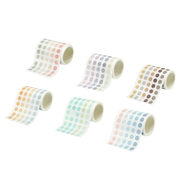 Washi Tape Round Coding 7500 Dots Labels Colored Circle Sticker Roll 8mm Self Adhesive Multiple Colors