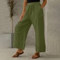 thumbnail image 3 of Bigersell Women's Shaping Bootcut Pants Full Length Pants Fashion Women Summer Casual Loose Cotton And Linen Pocket Solid Trousers Pants Ladies' Stretch Juniors Pants, 3 of 9