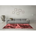 thumbnail image 3 of Ahgly Company Machine Washable Indoor Round Abstract Red Modern Area Rugs, 4' Round, 3 of 4