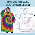 thumbnail image 4 of Oversized Wearable Blanket Hoodie,Rainbow Tie Dye Mandala Pattern Sherpa Blanket Hoodie with Super Pockets,Super Warm Fuzzy Pullover for Women & Men, 4 of 6