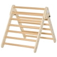 thumbnail image 2 of Qaba Kids Triangle Climber Foldable Climbing Triangle Ladder for Toddler Play Structure Climbing Toy Indoor Playful Gym Natural, 2 of 9