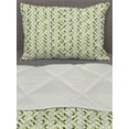 thumbnail image 3 of Abstract Comforter & Sham Bedding Set, Overlapping Circles in Green and Grey Shades Abstract Symmetric Tile, 3 pcs Duvet Set Microfiber Filling Quilt, 5 Sizes, Green Pale Grey White, by Ambesonne, 3 of 4