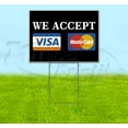 thumbnail image 1 of We Accept Visa Mastercard (18" x 24") Yard Sign, Includes Metal Step Stake, 1 of 6