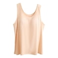 thumbnail image 5 of BILIKEYU Women's Tank Tops, Cotton Shelf Bra Cami Shirts Double Lined Spaghetti Strap Sleeveless Undershirts for Women Basic Cute Going Out Summer Tops, Beige, 5 of 5