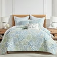 thumbnail image 3 of Levtex Home - English Forest Green Quilt Set - Full/Queen Quilt and Two Standard Shams - Leaves - Green, Blue, White - Quilt (88x92in.) and Shams (20x26in.) - Reversible - Cotton, 3 of 7