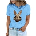 thumbnail image 2 of Tops de Cuello Alto para las Mujeres Amante Impreso Camiseta Cuello Redondo Manga Corta, Poliéster Spandex, 2 of 7