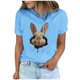 thumbnail image 2 of Tops de Cuello Alto para las Mujeres Amante Impreso Camiseta Cuello Redondo Manga Corta, Poliéster Spandex, 2 of 7