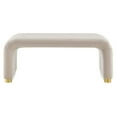 thumbnail image 4 of Koda Performance Velvet Waterfall Ottoman in Brass Almond, 4 of 10
