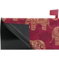 thumbnail image 6 of GZHJMY Vintage Indian Tribal Elephants Magnetic Mailbox Cover Large Size Mailbox Wraps MailWraps Post Letter Box Cover Garden Yard Oversized 25.5 x 21 inch Home Decor, 6 of 7