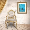 thumbnail image 3 of Grayscale 19x24 Gold Ornate Wood Framed with Double Matting Museum Art Print Titled - Turquoise Paint I, 3 of 4