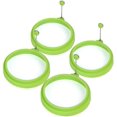 thumbnail image 1 of Silicone Egg Ring, 100% Food Grade Egg Cooking Rings, Egg Rings Non Stick, Egg Cooking Rings, Perfect Fried Egg Mold or Pancake Rings (New, 4pcs, Green), 1 of 5