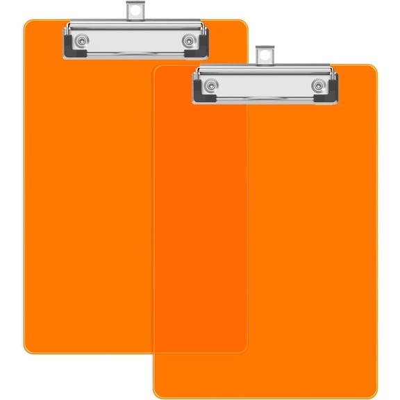 A5 Small Clipboard 2 Pack, 6 x 9 Plastic Mini Clear Colored Clip Boards with Low Profile Clip, Half-Letter Size for Classroom, Teacher, Students, School & Office Supplies