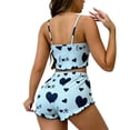 thumbnail image 2 of Xaqiouau Women Heart Print Pajama Set Cami Tank Top and Shorts 2 Piece Lounge Set Sleeveless Sleepwear Summer Casual Cute Outfit, 2 of 6