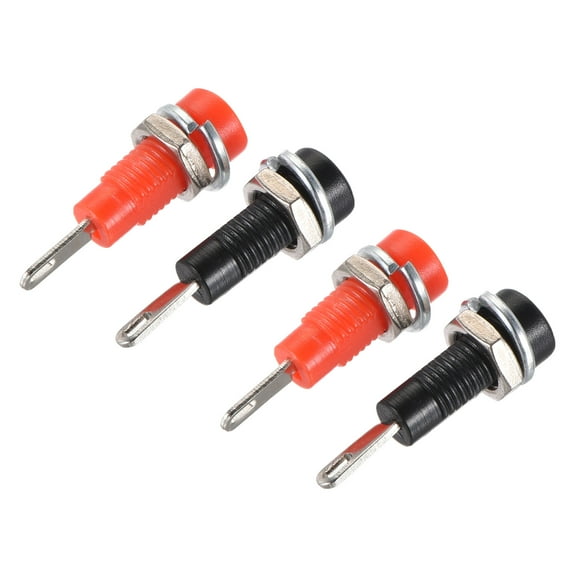 Uxcell Probe Binding Post 2mm Banana Female Jack Socket Panel Mount Red and Black 10 Pcs