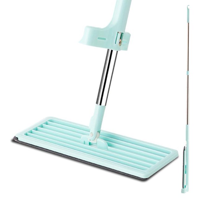 CAIROYAR Trapeador plano de compresión para limpieza de pisos Trapeador con almohadillas de microfibra para uso en húmedo o seco