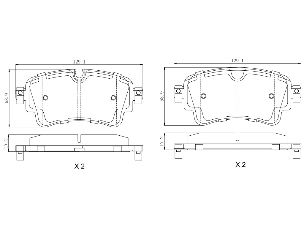 Ultra HC 1000 Brake Pad Set, Rear HC10.1898.0.C, Audi A4 Quattro 2023-2017