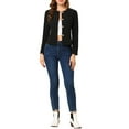 thumbnail image 2 of Unique Bargains Women's Casual Fall Button Front Elegant Work Office Blazer Jacket L Black, 2 of 7