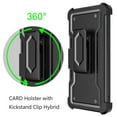 thumbnail image 6 of For Apple iPhone 15 (6.1") Belt Clip with Credit Card Holder ID Slot, Holster, Kickstand Protective Heavy Duty Hybrid Cover ,Xpm Phone Case [ Black ], 6 of 10