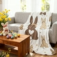 thumbnail image 6 of Eespoir Easter Holiday Throw Blanket, Bunny Easter Eggs Design Blanket, Decorative Soft Blanket For Sofa, Bedroom, Spring Celebration, Gift Idea, Comfortable(D), 6 of 6