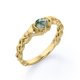 thumbnail image 4 of JeenMata Anillo de Compromiso Trenzado con Solitario Claddagh Ágata Verde Musgo Druzy Transparente de Talla Brillante Redonda de 1 Quilate; Baño de Oro Amarillo de 18 K sobre Plata, 4 of 6