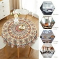 thumbnail image 4 of Boho Floral Curtains Rustic Vintage Ethnic Geometric Round Bohemian Pattern for Home Kitchen Dining Room Tablecloths Outdoor Picnic Cloths Round 60in, 4 of 6
