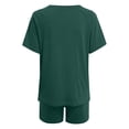 thumbnail image 5 of YDFCWXW Two Piece Outfits for Women Lounge Sets Button Down Top and Shorts Set Sweatsuits with Pockets (Green, XL), 5 of 5