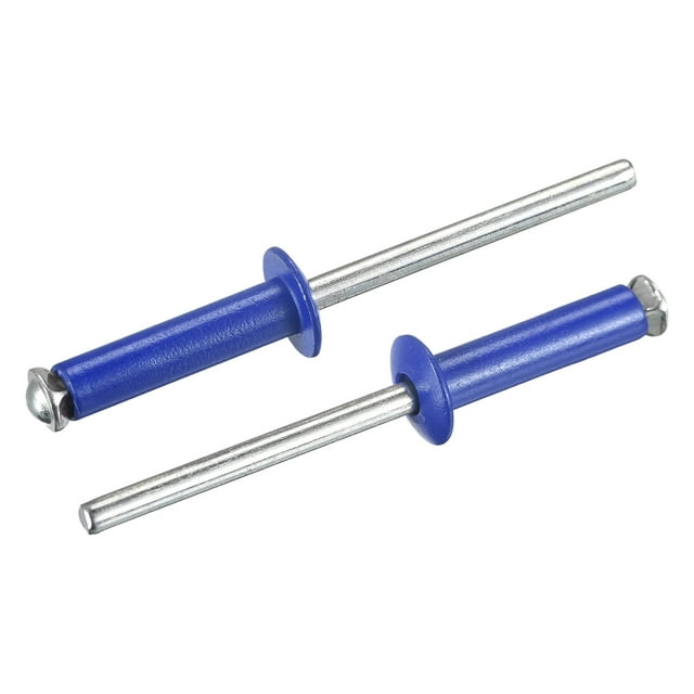 Unique Bargains Rivets Aveugles à Tête Ronde Plate en Aluminium de 5 Mm x 20 Mm, Pack de 25 Bleu