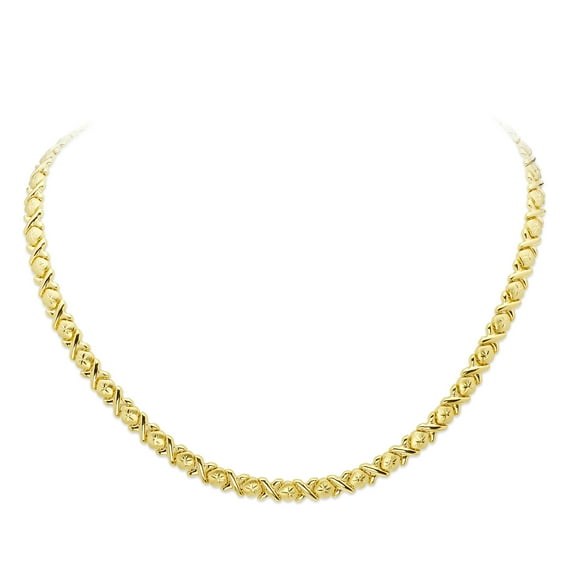 Wellingsale 14k Yellow Gold Polished 5mm Stampato Necklace - 17"