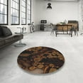 thumbnail image 3 of Ahgly Company Indoor Square Patterned Sienna Brown Novelty Area Rugs, 4' Square, 3 of 6