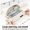 thumbnail image 4 of Minimalist Canvas Large Capacity Pencil Case, Handle Design, Zipper, Multi-Function Storage, Meets Stationery Organization Needs for Campus and Office Travel!, 4 of 7