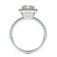 thumbnail image 2 of Blue Jewelry Asscher Cut Excellent 1.9 Ct Diamond Rings - 14K White Gold Plated White Gold Plated Diamond Rings - Wedding Rings - Wedding Diamond Rings - Eternity Band Diamond Ring - Halo Rings, 2 of 3