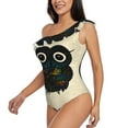 thumbnail image 3 of Yiaed Owl with Mandala Print Women One Piece Swimsuits Tummy Control One Shoulder Bathing Suits Pattern Ruffle Swimwear-X-Large, 3 of 8