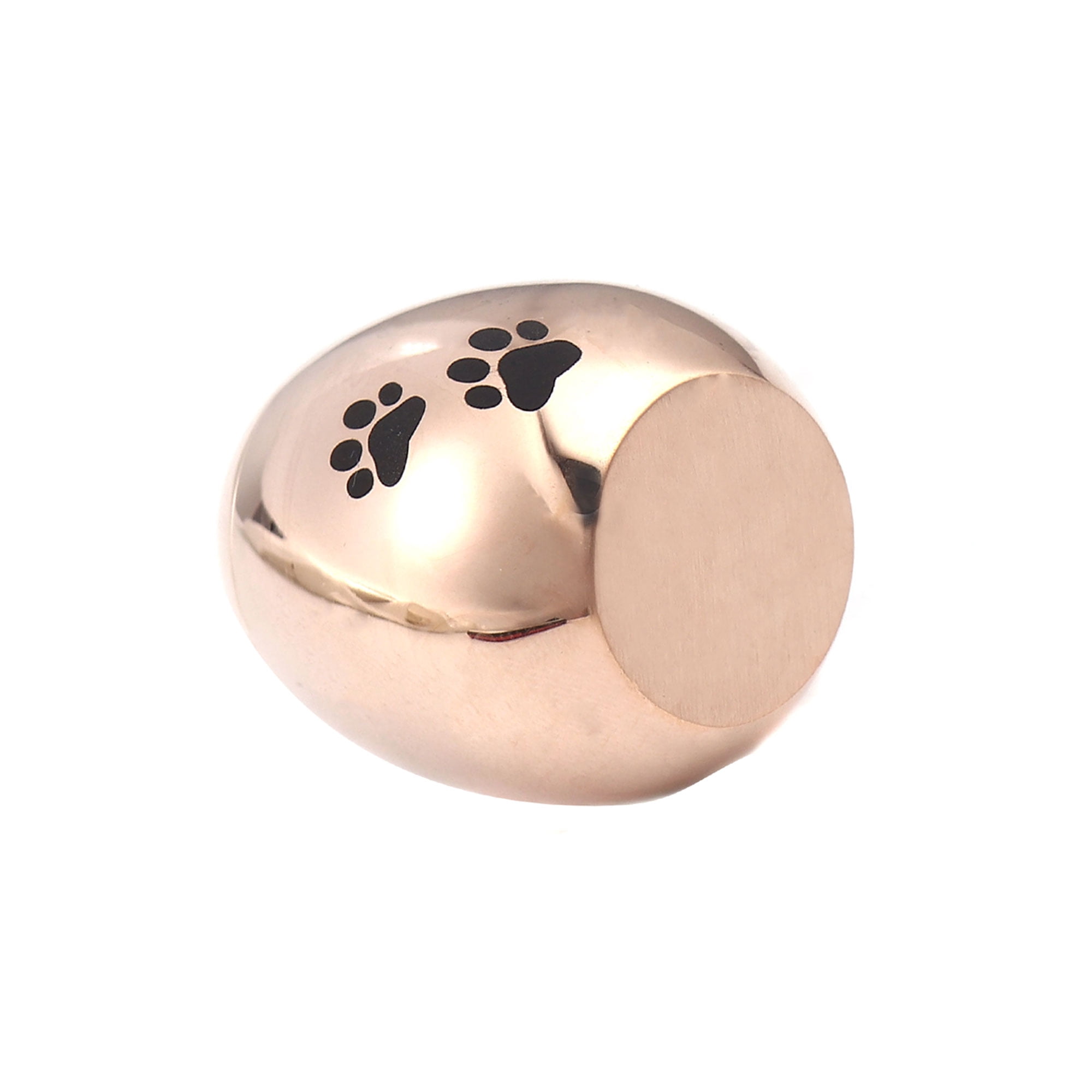 Anavia Rose Gold Mini Pet Cremation Urn Ashes Container Stainless Steel Paw Prints Memorial Handcrafted Urn for Dog Cat Keepsake with FREE Velvet Pouch