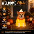 thumbnail image 4 of Clearance! 18Inch Lighted Corgi Dog Halloween Decoration, Freestanding Blow Mold Figure with Candy Corn Costume, LED Halloween Dog for Front Porch, Yard, Entryway, Indoor and Covered Outdoor Display, 4 of 6