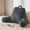 Fuzzy Dark Gray, variant on Plush Velvet Reading Pillow with Arms for Kids Teens Adults, Back Rest Cushion for Sitting Up in Bed, Shredded Memory Foam, Washable Cover, Light Gray