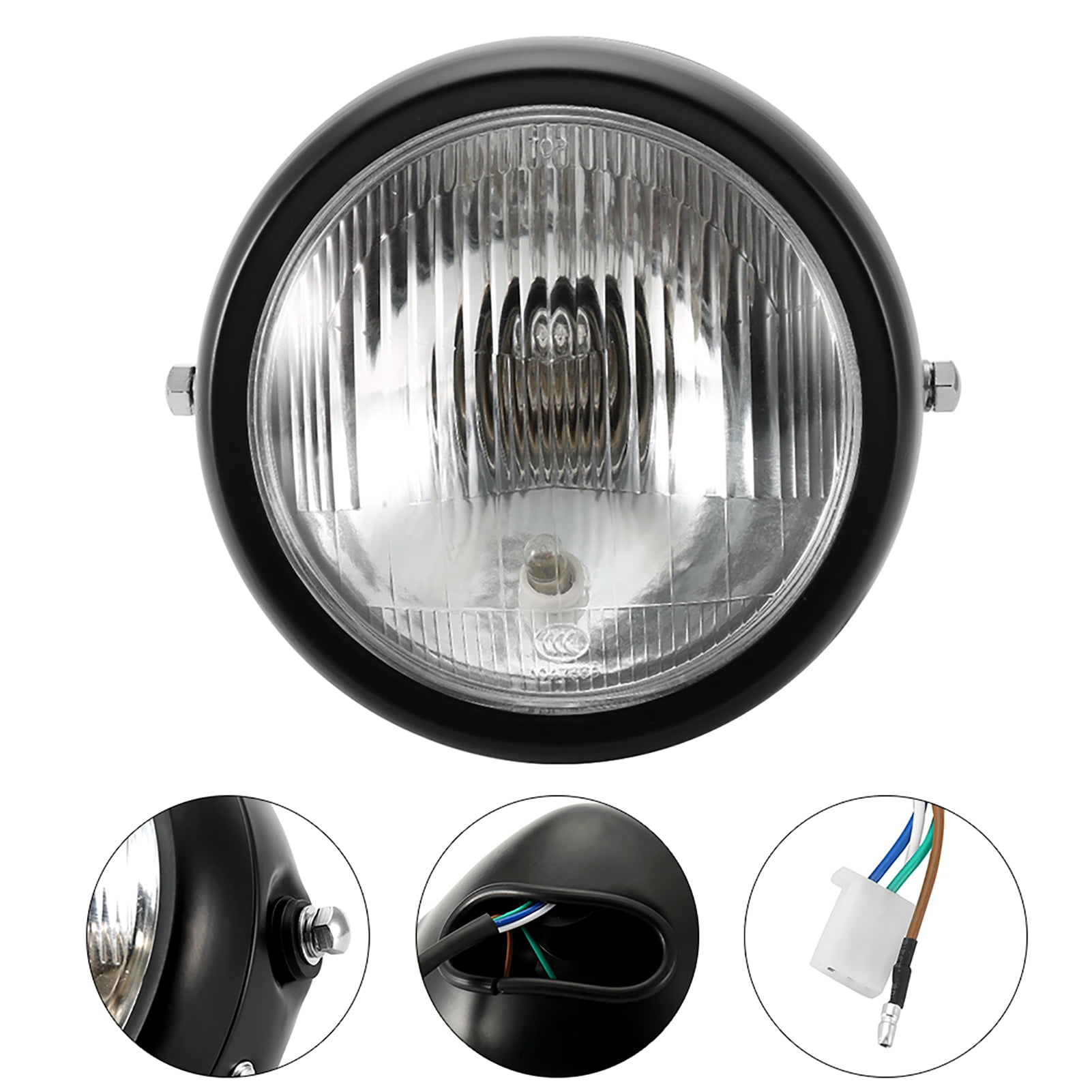 LED Headlight, Metal Shell & Glass 35W LED Motorcycle Bulb, Headlight For Motorcycle - Walmart.com