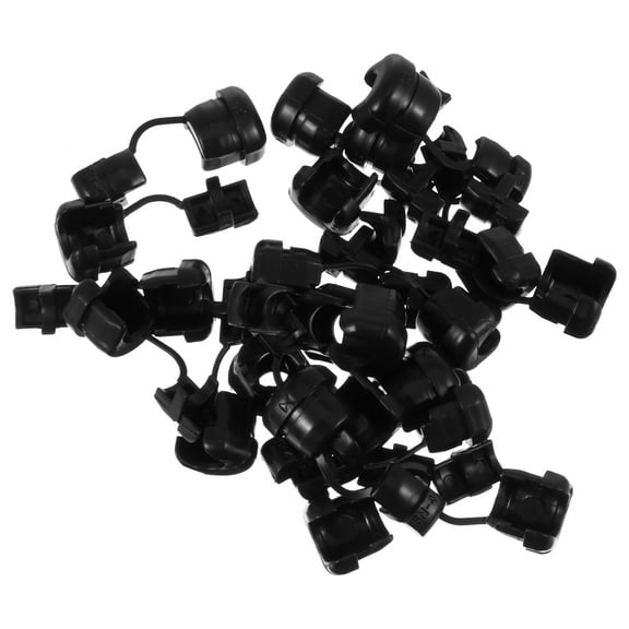 unbranded 50 Pcs Strain Relief Power Cord Buckle Cable Snap Bushing 1.8X1.6CM Black