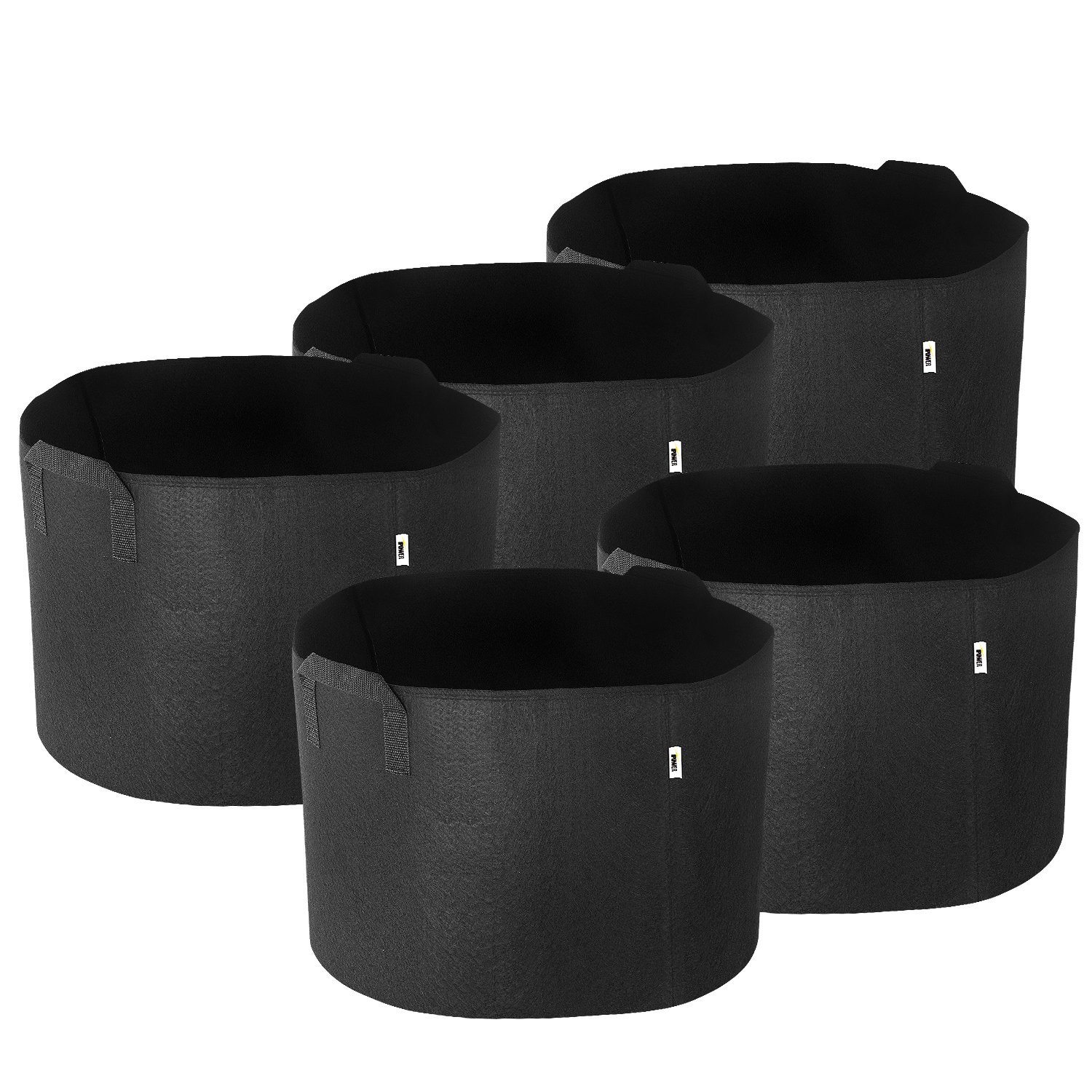 Leehoos 5-Pack 7 Gallon Grow Bags with Thickened Nonwoven Fabric Pots Container Black Breathable Fabric Pots for Healthier Plants Flowers Aeration Planters for Smart Gardening Heavy Duty Thick Container with Handles 