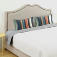 thumbnail image 3 of Yayeee Pillowcase Queen Size Set of 2 Satin Wrinkle Resistant Pillow Case, Navy Blue Stripes, 3 of 7