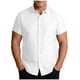 thumbnail image 2 of Ceisia Men's Regular Straight Short Sleeve Flax Shirt Solid Color Casual Spring Summer Shirt Gift, 2 of 8