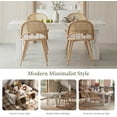 thumbnail image 6 of LAZZO 71"-87" Expandable Dining Set, 5-Piece Farmhouse Rectangular Wood Table with 4 Upholstered Chairs, White, 6 of 8