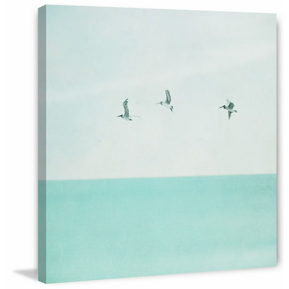 "3 Seagulls" Painting Print on Wrapped Canvas