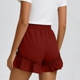 thumbnail image 6 of Plus Size Women's Elastic Waist Solid Color Skorts with Pockets, Shorts for Women, Summer Casual Shorts with Bow-Knot, Lightweight Outdoor Athletic Gym | UKHCCC,Wine 2XL, 6 of 8
